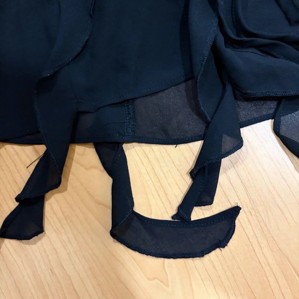 NWT Forever 21 Ruffle-Trim Chiffon Top